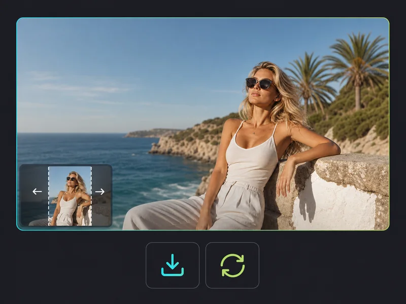 AI image expander result showing seamlessly expanded photo
