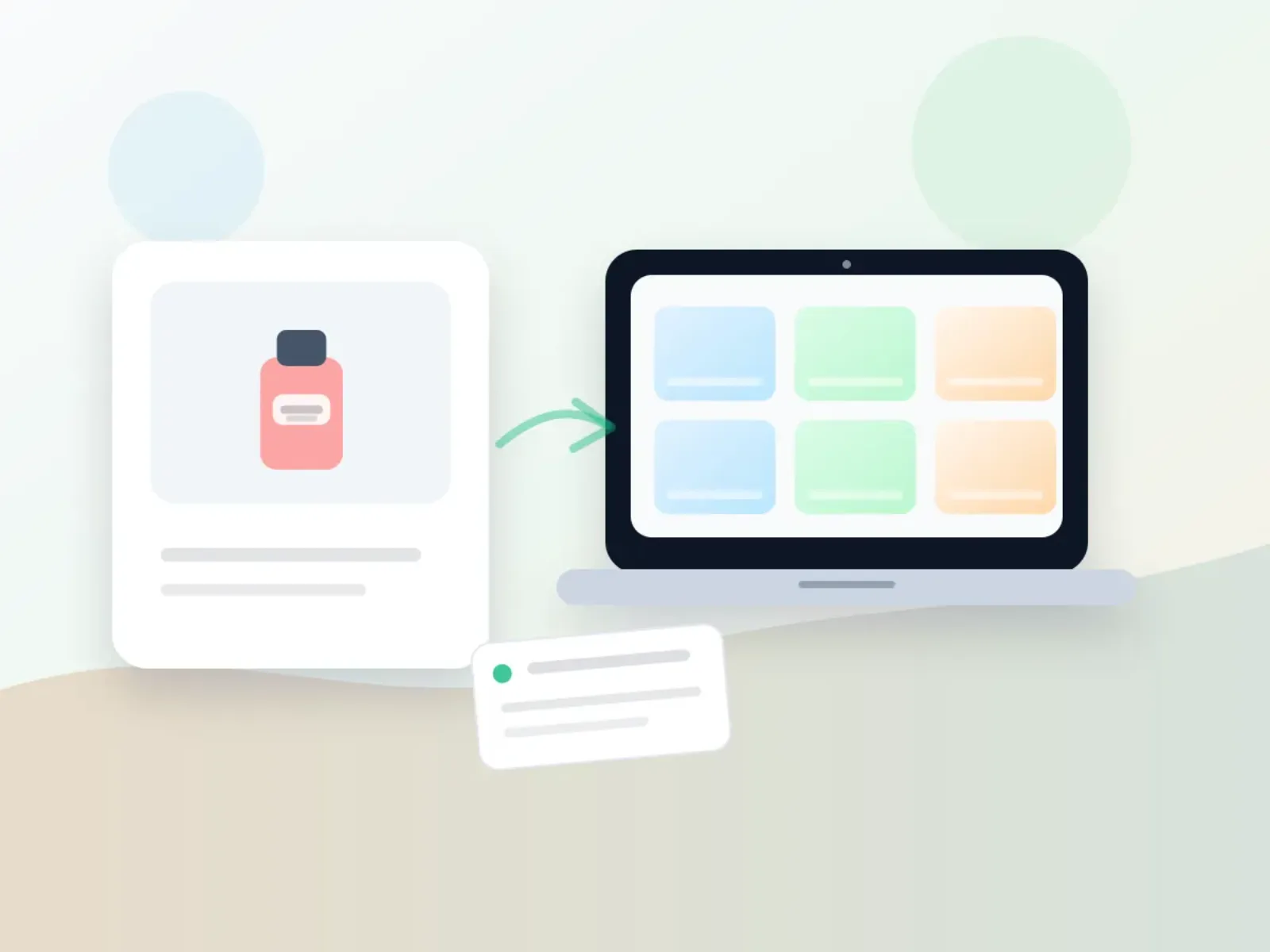 AI product photography service workflow with product mockups and an image generation workspace