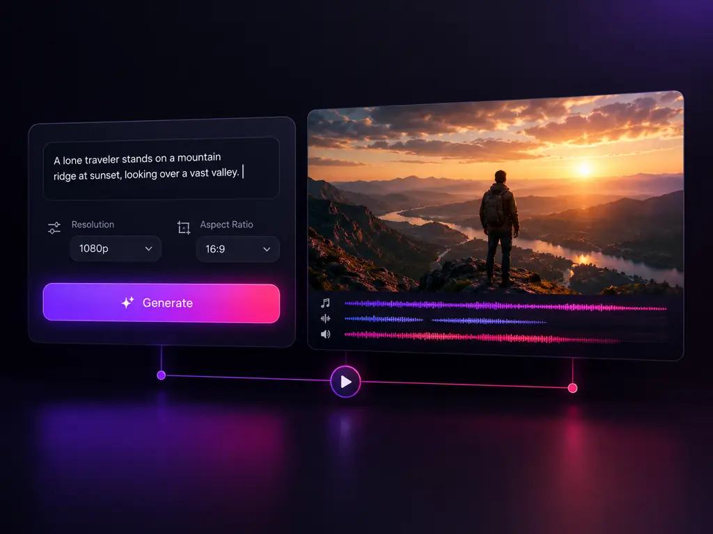 プロンプトから音声付きクリップを生成するWan 3.0のジェネレーター