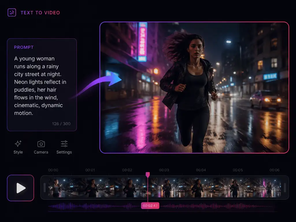 Wan 3.0 從文字提示生成的 4K 電影感片段