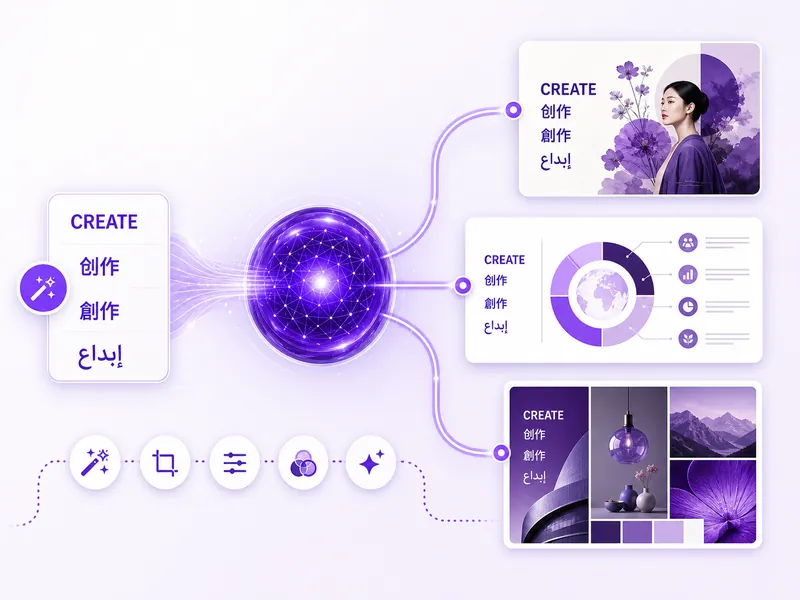 Qwen Image 3 AI 圖片產生器介面,展示多語言文字渲染與結構化版面輸出