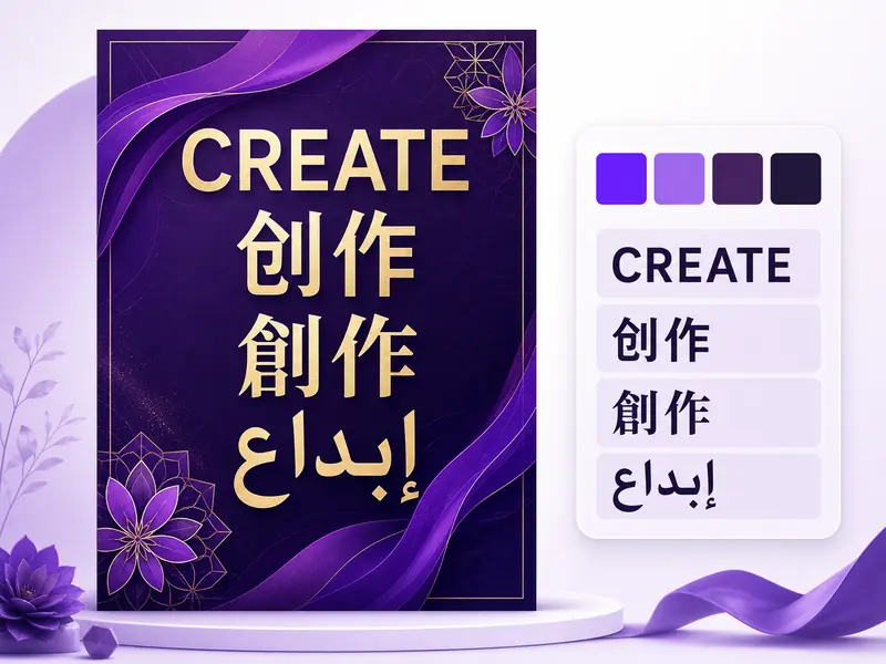 由 Qwen Image 3 生成的圖片中呈現的多語言文字渲染效果